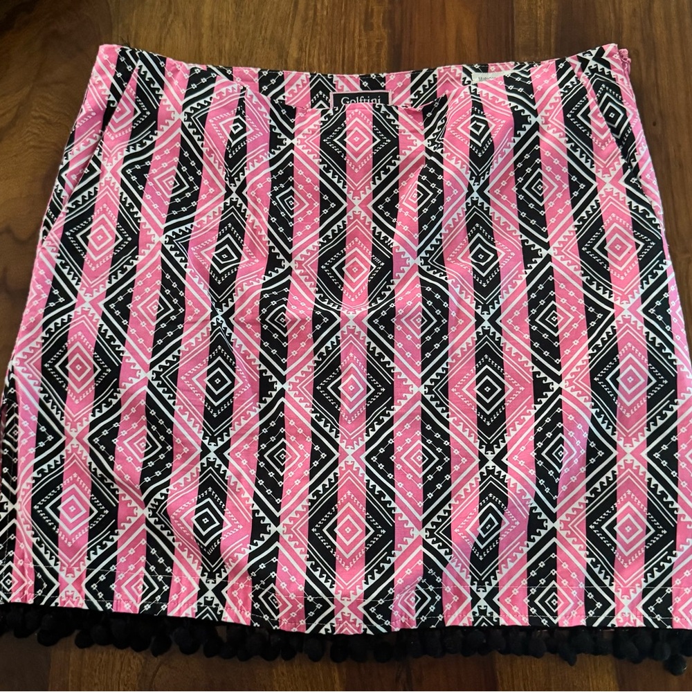 Collective Concepts Pink and Black Mini Pencil Skirt